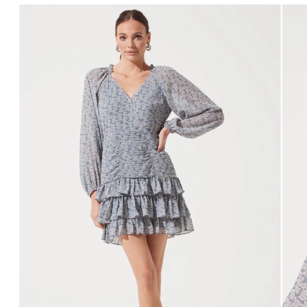 Astr the Label - Long sleeve tiered ruffle mini dress